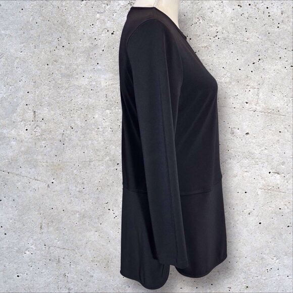 Lauren Ralph Lauren Tunic Key Hole Front Womens Petite Medium PM Black - Picture 3 of 9